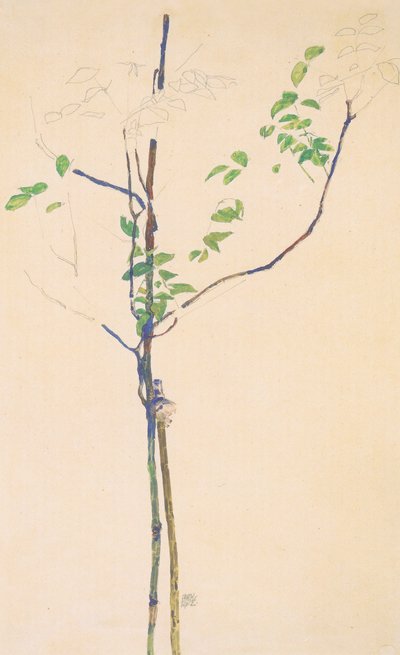 Young Tree with Support by Egon Schiele